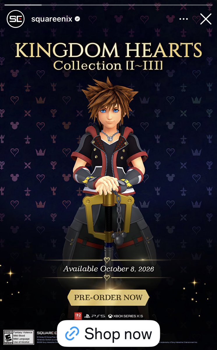 ArtemaSeeker's tweet photo. Square Enix instagram promoting Kingdom Hearts on their story!

This is beautiful https://t.co/kqmNpKakfz