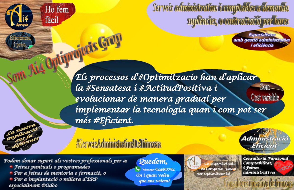 serveis38965's tweet photo. #SolucionsAi4 #Optimitzacio #ActitudPositiva #GestioProactiva #Eficiencia
#FeinesAdministrativesADemanda https://t.co/rbinM9ssU5