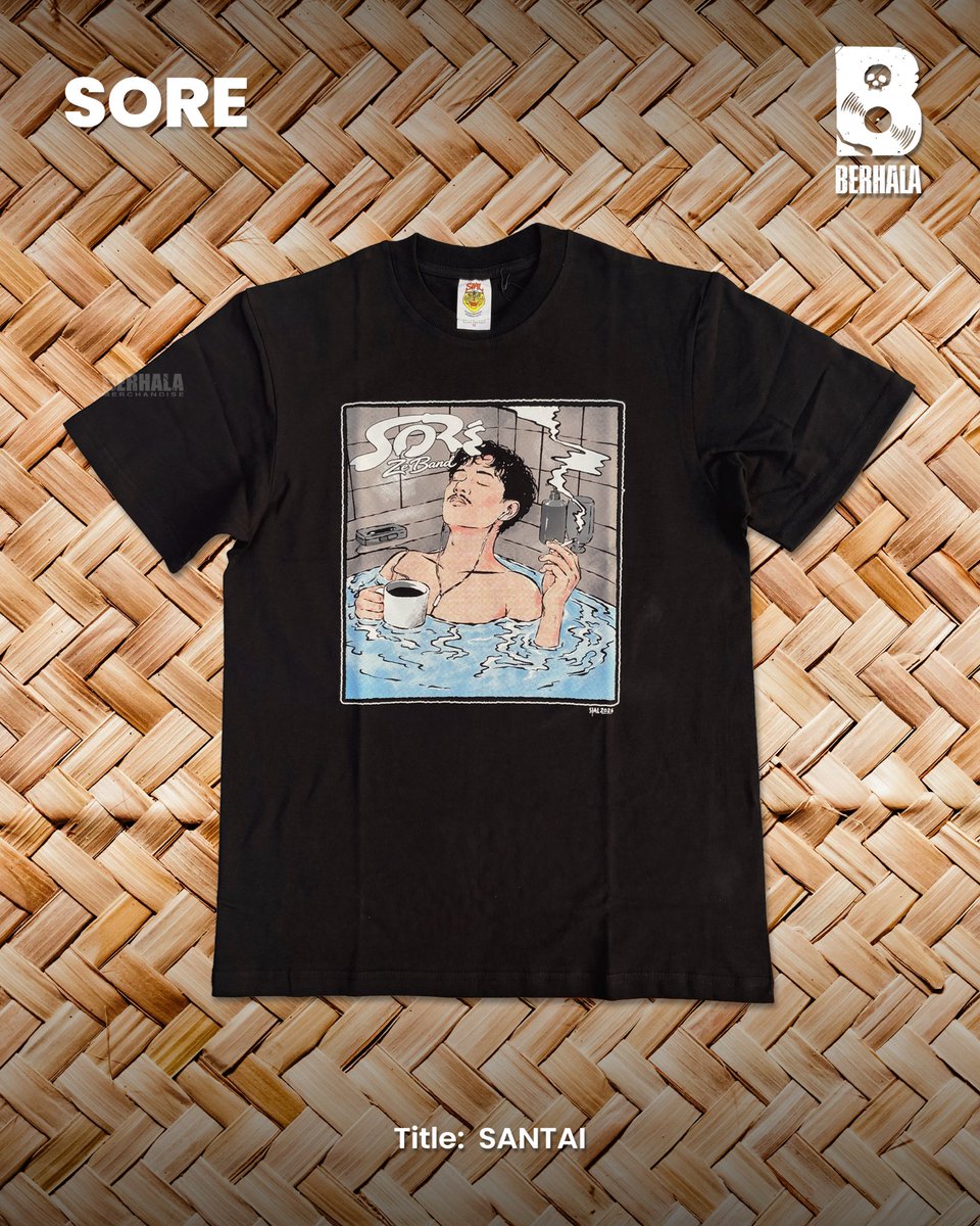 Berhalamerch's tweet photo. SORE - Santai | T-shirt Black (Free Sticker) 
Official Merchandise | 1312% Original Merchandise! Brand New | Limited Stock Heavy Cotton 20s, HQ Plastisol Ink

The available sizes are in centimeters (LxP): S (47x69) M (51x72) L (54x75) XL (58x78) XXL (61x81)

IDR 219.000 / USD 22 https://t.co/5VdJ09wENk