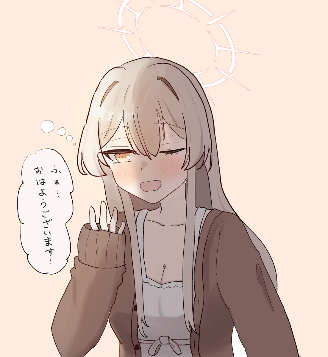 yulkarzig's tweet photo. 連休なので寝起きでぽわぽわしちゃうナギサ落書き #ブルアカ https://t.co/noQYuFrCle