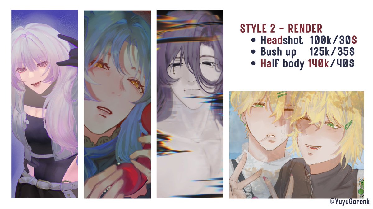 YuyuGorenk's tweet photo. ♟️｡°COMMISION OPEN°⋆˚꩜
[RT &amp; likes are very appreciated!]

Heloo! I'm open art commision for local and international🛩

feel free to DM me and please mention after sending a DM :3

For more sample: 
https://t.co/O4w0pt2o7n

(1/2)
#VgenComm #opencommissions #commisionsopen https://t.co/rYSx4a503y