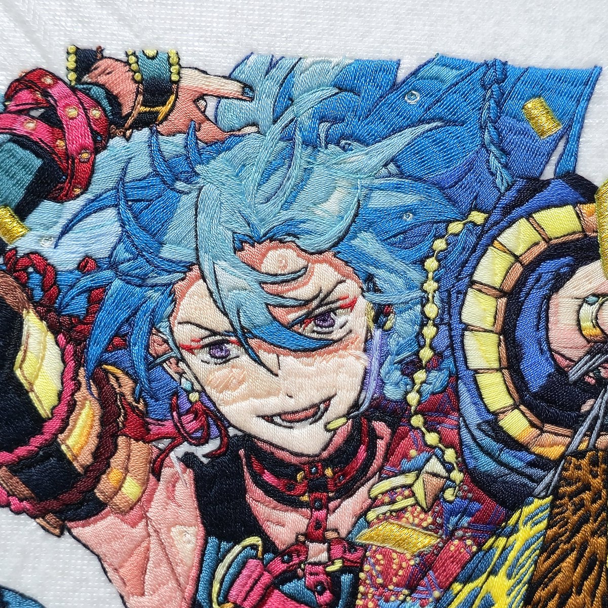 whiplashAS's tweet photo. 日々樹渉
刺繍 完成💙

 #あんスタ手芸部 https://t.co/mnowEL5oOo