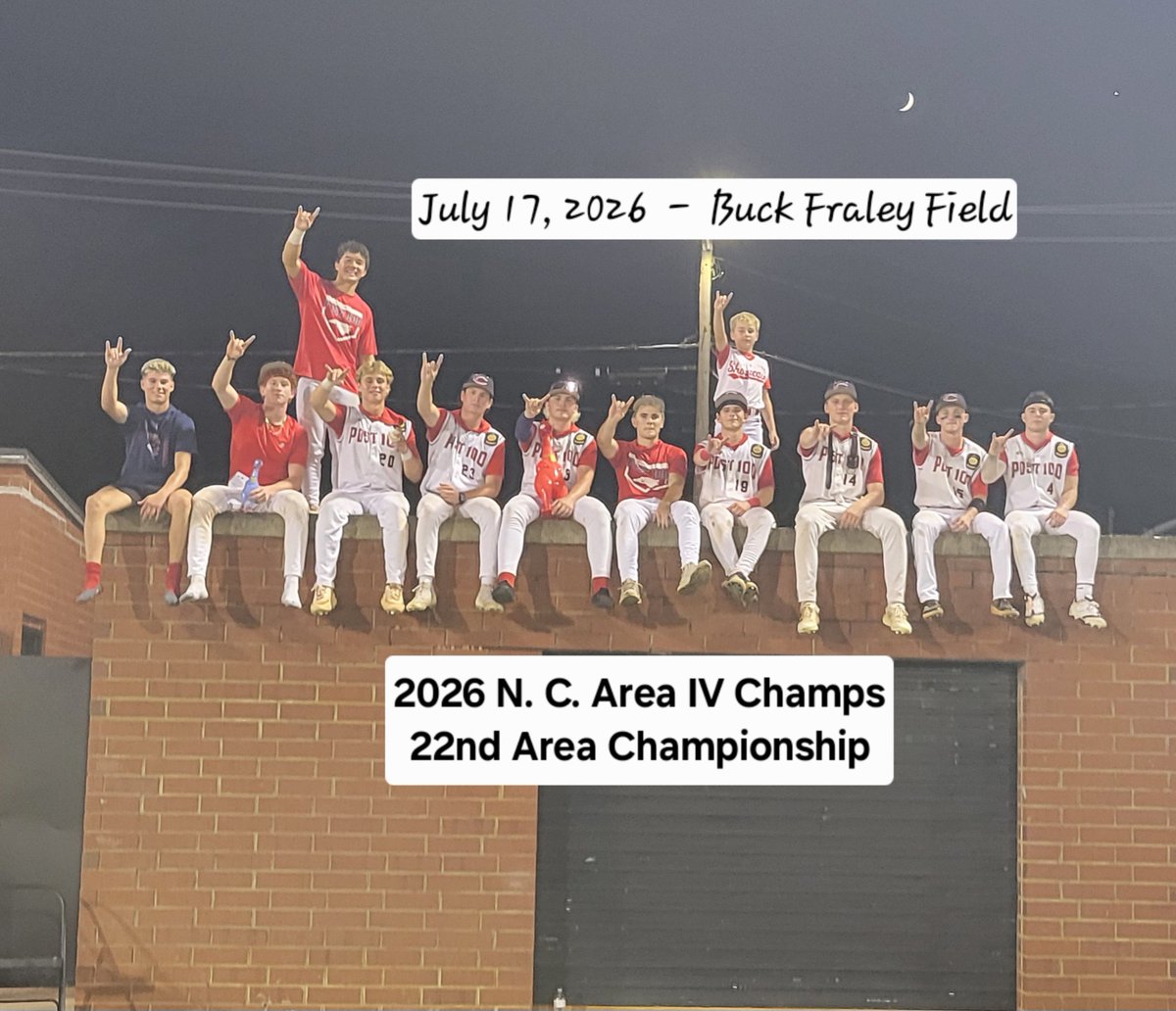NCPost100's tweet photo. Congratulations to the Post 100 Sr. Team, winners of the N.C. American Legion Baseball Area IV Championship.
22nd time a Post 100 Sr. Team is the Area Champs. https://t.co/1G9S7wzCTd