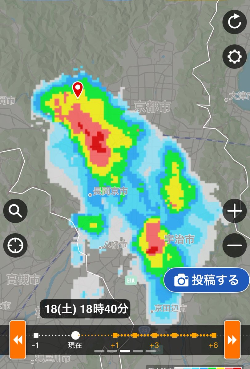 kz_0622's tweet photo. 京都市内、18:30から再びゲリラ豪雨再来です…☔️

#キヨピーねぇねぇねぇ #jac_kiyop https://t.co/1g9ifLrxpf