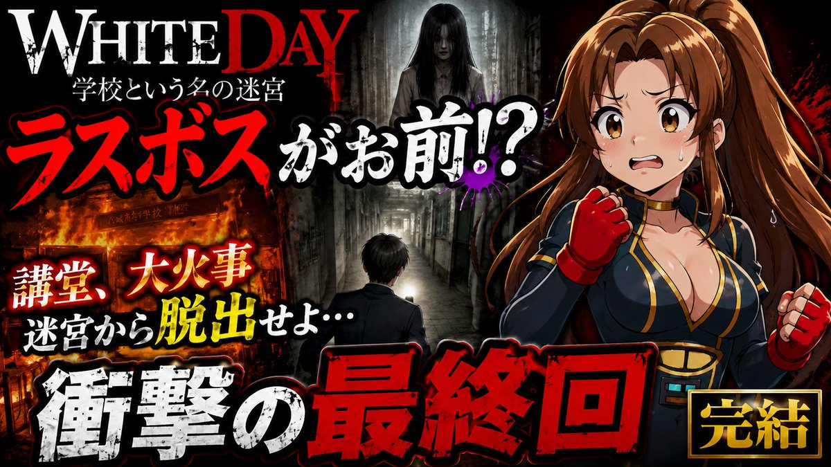GARIVANgameTV's tweet photo. ⏰あと30分!
『WHITE DAY 学校という名の迷宮』
いよいよ完結。
講堂の大火事を乗り越え、
迷宮を抜けた先で待っていた衝撃の結末。
ラスボスの正体はぜひ動画で!
まもなく公開です!
👇
https://t.co/K7qVTfU29V
#WHITEDAY #ゲーム実況 https://t.co/b7SlkgTb7a