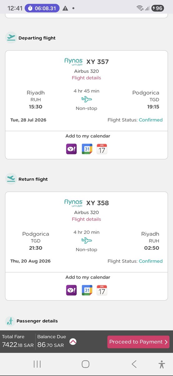 ady_alyousif's tweet photo. @flynas @flynascare 
اتعجب حقيقة .. في حجز فلاي بلس تذكرون ان التغيير مجاني .. 
لكن اذا بغير تاريخ المغادة تطلبون على مبلغ اضافي ليكون الاجمالي 7422 ريال بينما حجز جديد بنفس التواريخ بقيمة 7028 ريال .. المفروض احصل على رصيد بقرابة 400 ريال 
اليس كذلك؟! https://t.co/EoIaQIN6yo
