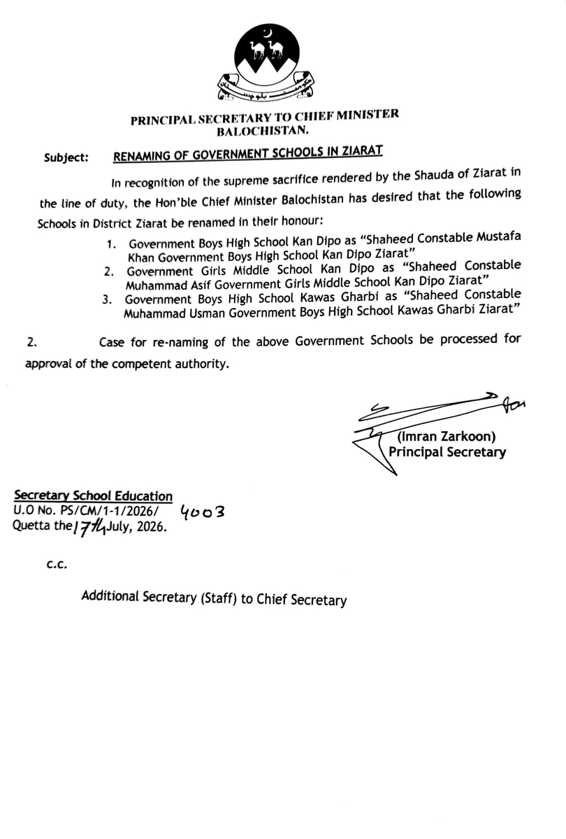 Govt. of Balochistan tweet media