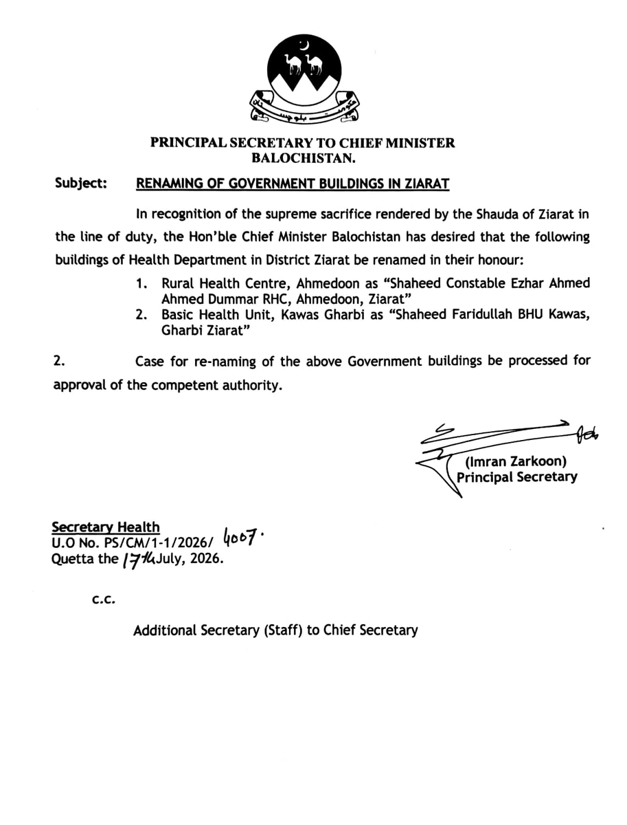 Govt. of Balochistan tweet media