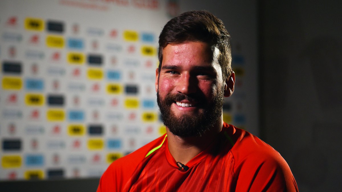 LFC's tweet photo. Alisson joined the Reds eight years ago today 😎 https://t.co/PkBtcaNKjs