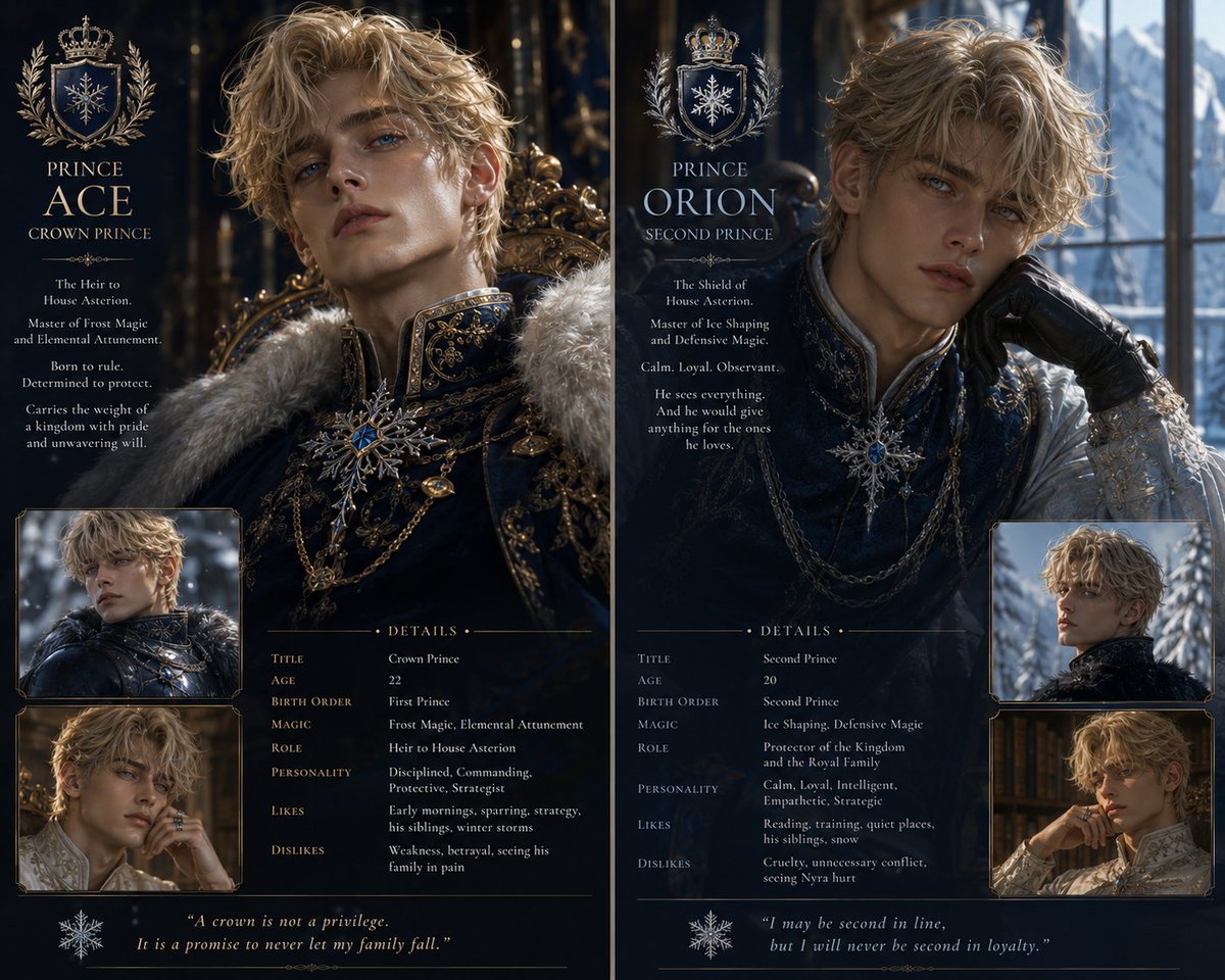AuthorLunaRose's tweet photo. Have a good look at Crown Prince Ace and Prince Orion https://t.co/q1w8dR6hUT