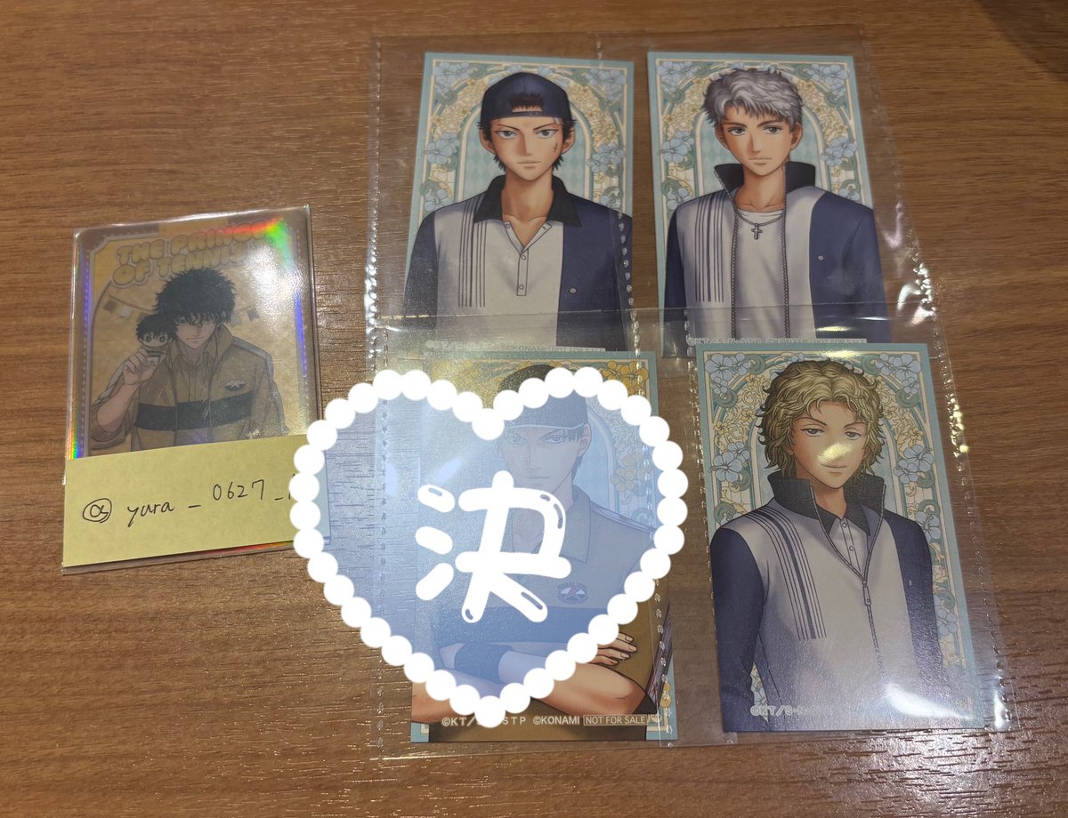 yura_0627_A's tweet photo. 【交換】新テニスの王子様 テニプリ ドキサバ 学プリ リマスター展 特典 入場特典

求: 切原

譲: 宍戸、鳳、芥川

大石は友人分になります。
テニサミ手渡しor郵送交換
検索からでも気軽にお声掛けくだ��い。
よろしくお願いいたします！ https://t.co/g3DY7Gjubb