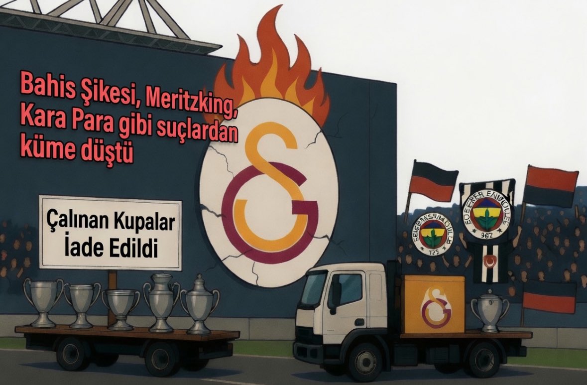 FahirEfendi's tweet photo. Bir sabah uyanacağız, telefonu açacağız, haberlere gireceğiz

“Galatasaray küme düştü, çalınan kupalar gerçek sahiplerine iade edildi!” 

Haberini görünce ozaman işte gönül rahatlığıyla bu ülkeye adalet geldi diyeceğiz.. https://t.co/UtgbZR15zd