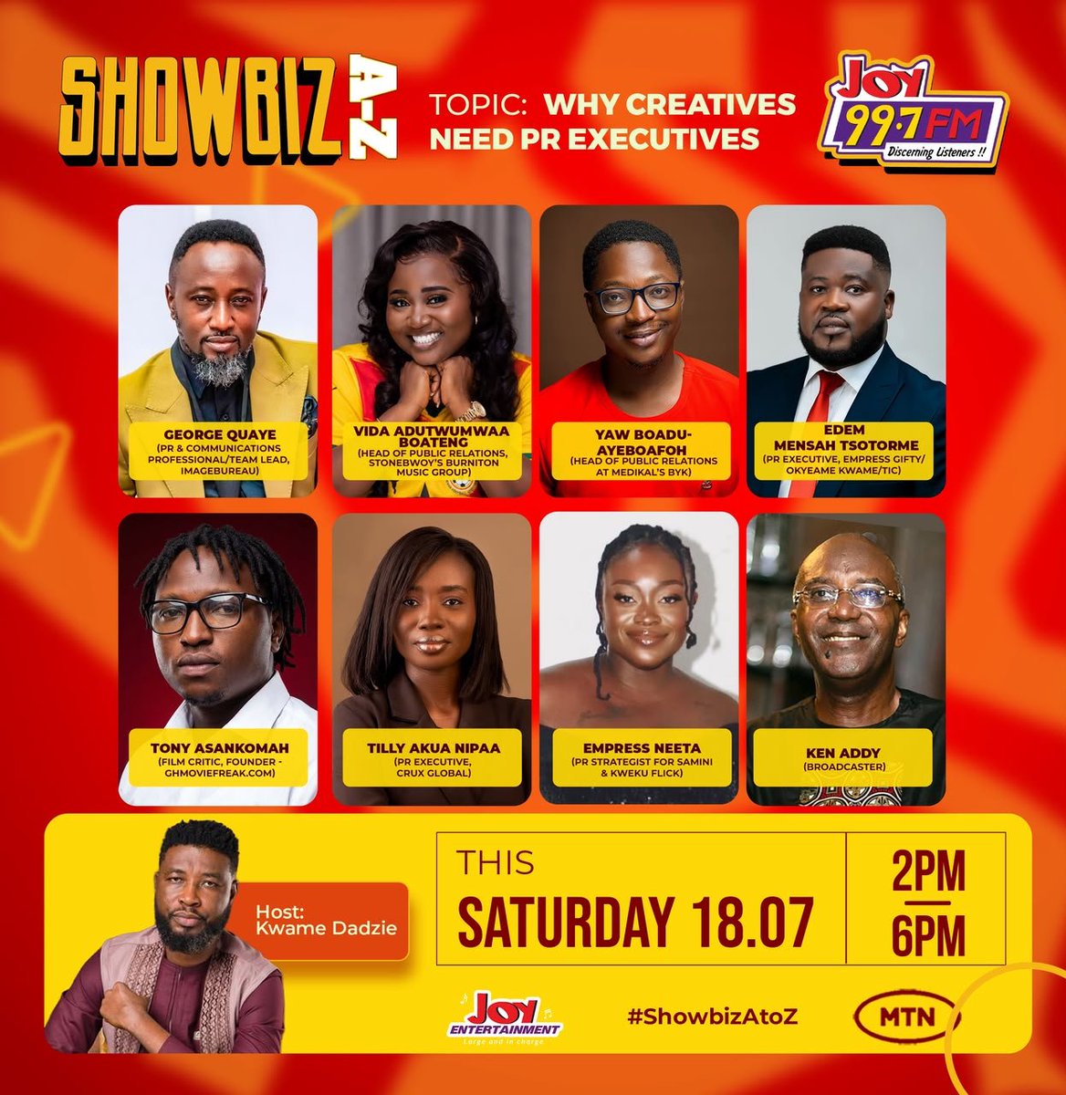 EDEMTSOTORME's tweet photo. Join us today for an amazing conversation on Joy FM's Showbiz A-Z https://t.co/QfHgxfae1n