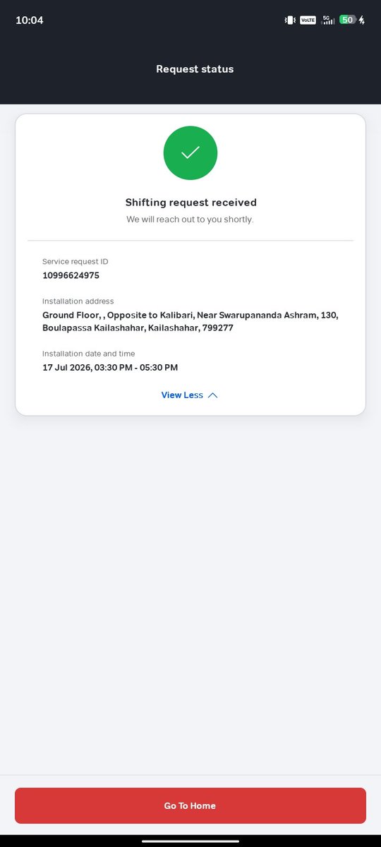 sarkar65898's tweet photo. @airtelindia @Airtel_Presence I requested broadband shifting from Agartala to Kailashahar yesterday due to an official requirement. Your team kept delaying the process and is now asking me to cancel the shifting request. And share the OTP. https://t.co/0D9WaT5H6e