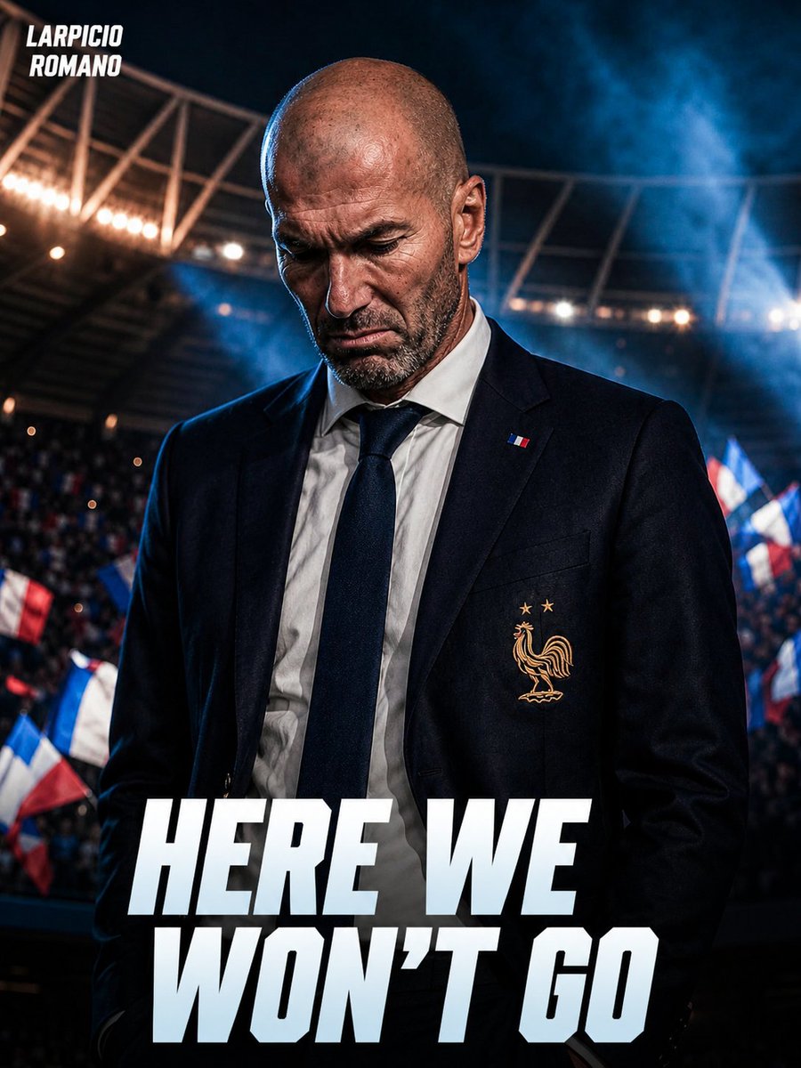 LarpicioRomano's tweet photo. 🚨��🇷 Zinedine Zidane will NOT be France's next head coach.

Everything was ready... except the actual agreement. 😭

Staff sorted, suit ironed, pen ready...

Then France said: "We'll call you." ☎️💀

HERE WE WON'T GO! 🔚 https://t.co/NZTz9Fjp0b