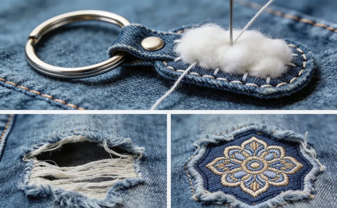 MBabbitt79726's tweet photo. Just finished a cute fabric keychain with my grandma’s old scrap pieces! Upcycling has never been so fun  Who wants to try this DIY too https://t.co/rueAYOWs6l