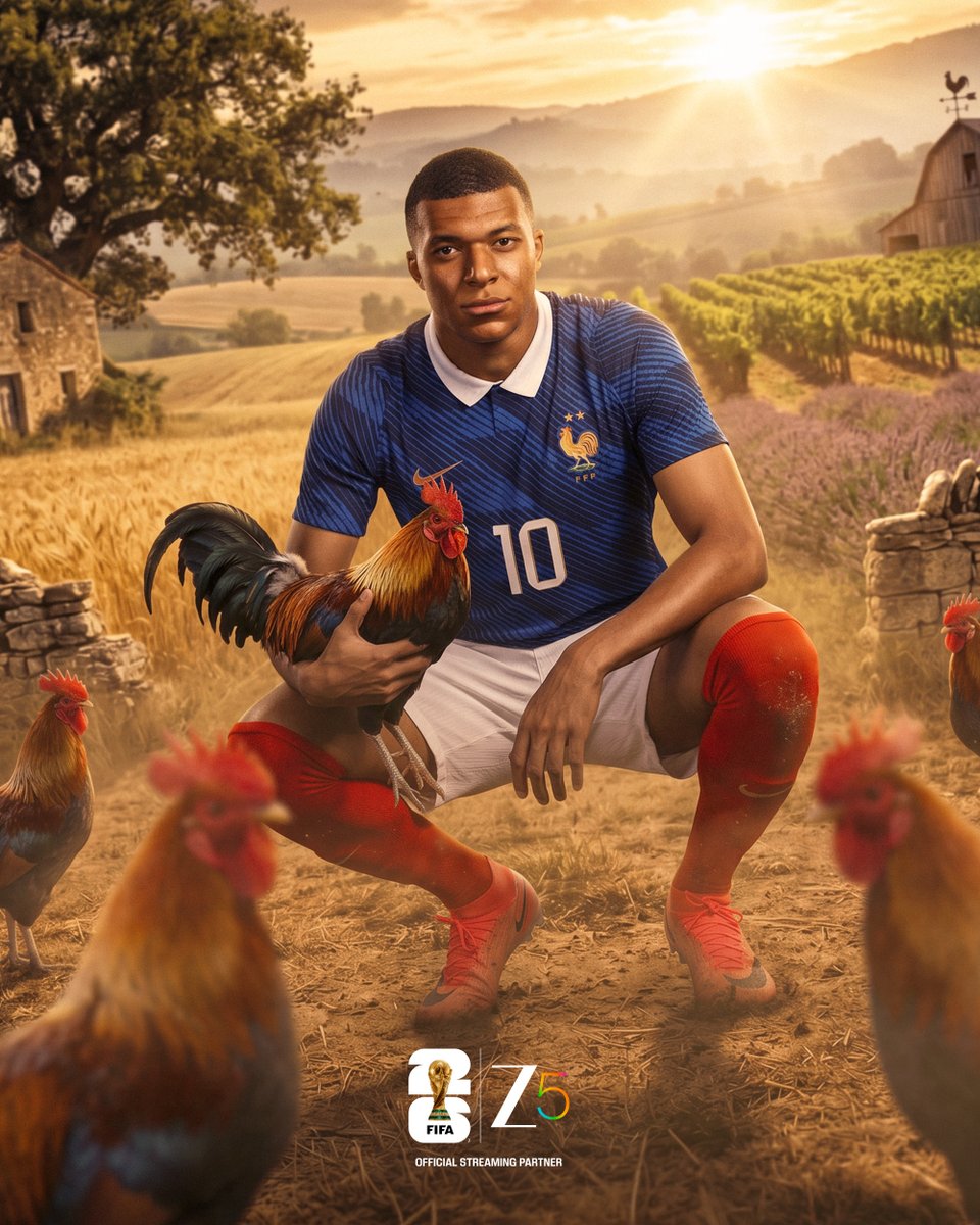 ZEECorporate's tweet photo. Kylian Mbappé has one final mission. 🇫🇷

One last chance to lead France to a podium finish as they face England in tonight's FIFA World Cup 2026™️ Bronze Final.

Poora India Watchega, LIVE and exclusive on #Zee5.

#FootballWorldCup2026 #HomeOfSports #WatchTheAction https://t.co/RFW6YJ4iBU