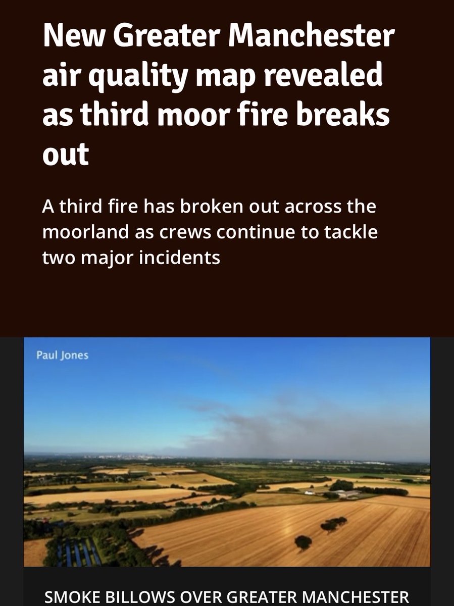 nickdearden75's tweet photo. Right now, Manchester’s air is screwed because of wildfires caused by… climate change. 

If this 👇 is really the former mayor’s first act of office, I hope Manchester responds appropriately in its mayoral election on 30 July. https://t.co/GVjqngG58F