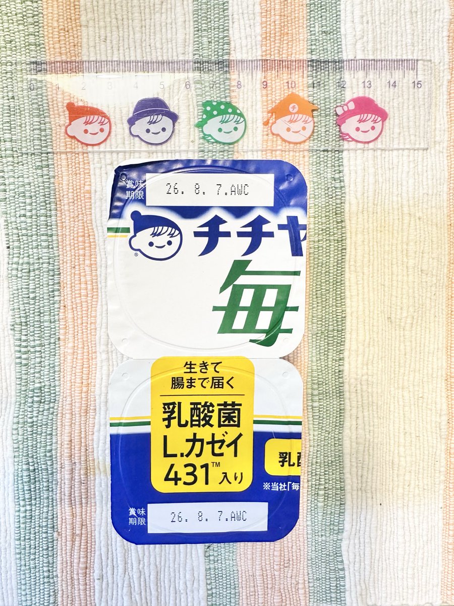 senatch's tweet photo. 行け、チー坊！（今日もチチヤスヨーグルトを食べる）アレルギー鼻炎は今日もすごい治まってる、めちゃくちゃ助かる。チー坊定規は昔どこかで貰った物。愛用しています！ https://t.co/k3H1Lj4uSN