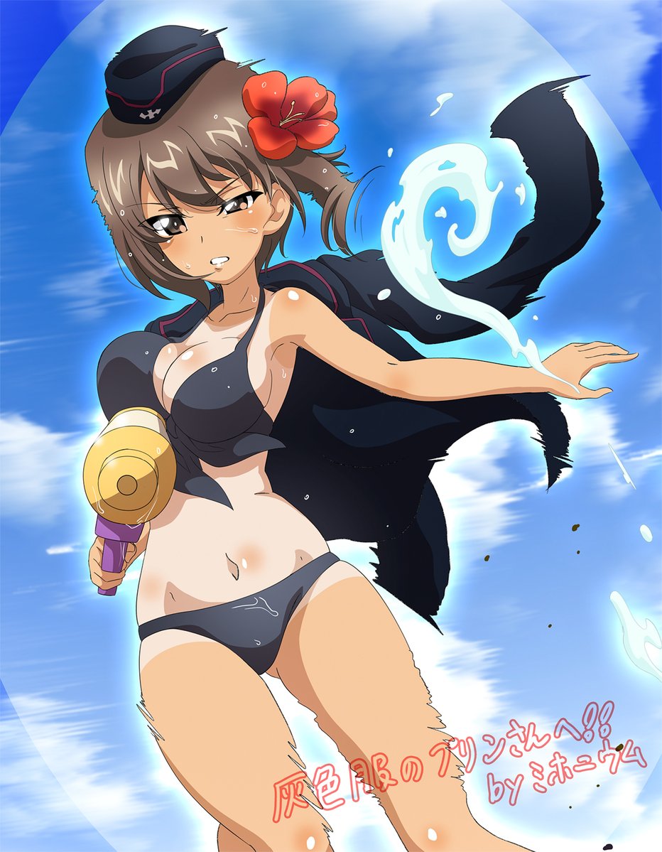all_gray_ue3's tweet photo. ‼️まほお姉ちゃんとたのしい夏休み‼️

ミホ先生より依頼絵が納品
夏のビーチで【西住まほ】お姉ちゃんと水鉄砲で撃ち合いして遊んでいるよ。左右にヒュンヒュン避けるので全然当たらないけど、その度に凄いぷるんぷるんしてるんだ😊 https://t.co/fOsUj8aIF1