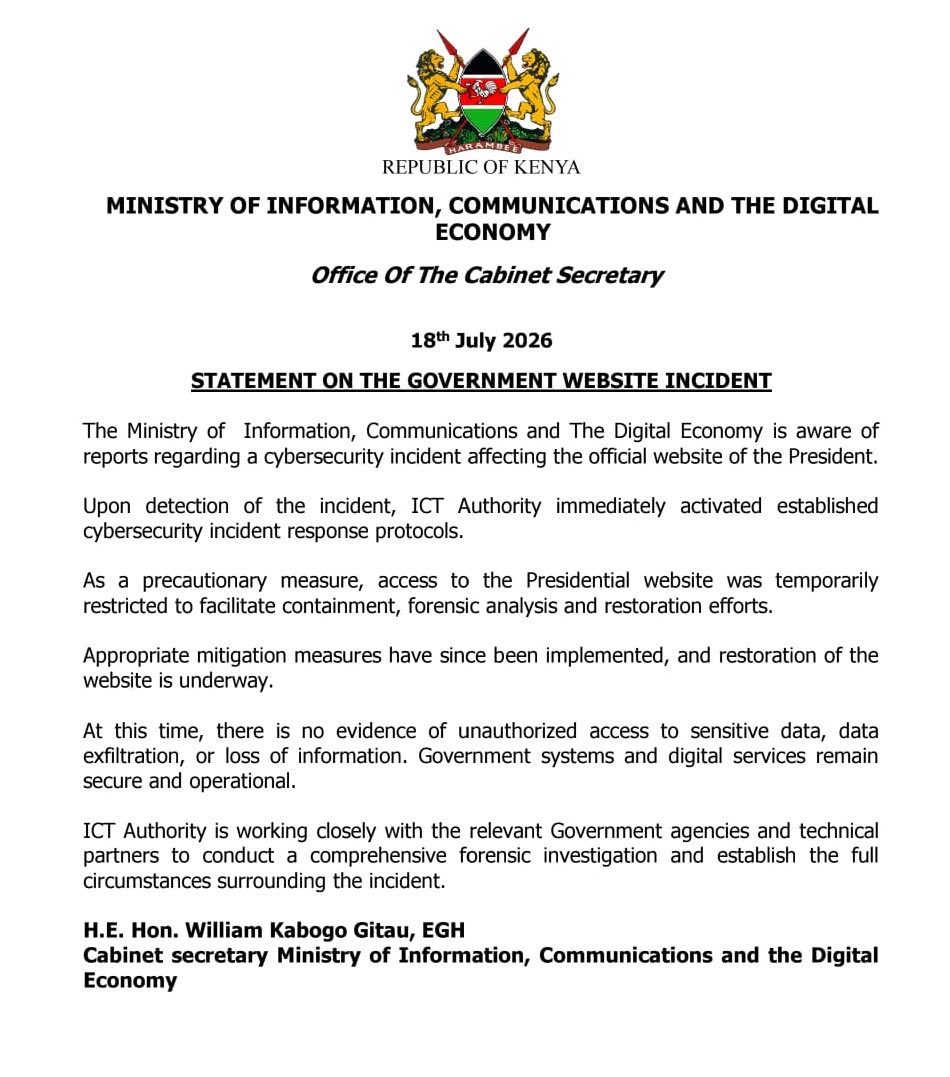 H.E William Kabogo Gitau, E.G.H (@honkabogo) on X