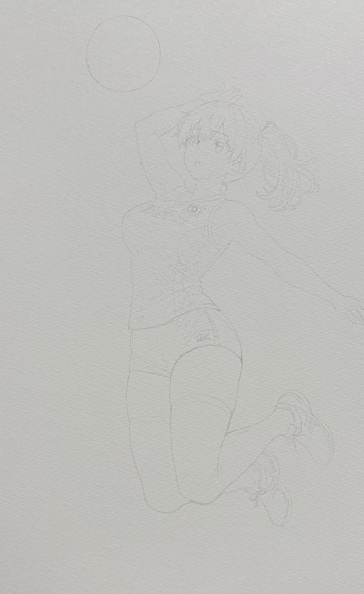 akizukinosora's tweet photo. 加賀さんの途中絵です。
まず最初に雰囲気で描いてみて、その次に線を濃くして、最後に色を塗りました！
4枚目は制作途中の光景です💡
今回も元絵等はなく、オリジナルのイラストに挑戦してみました…！

今回はその後の世界で、加賀さんがその長身や元艦娘ならではの力を発揮して、
プロの女子バレーボール選手として国際大会で活躍する姿をイメージして描いてみました！

今回も沢山のいいね、リポスト、コメント、ブックマーク等を本当にありがとうございます…！！😊✨

沢山の方にご覧いただけて、沢山の温かいコメントをいただけて、ただただ感謝の念しかございません…！！✨

また、今回は特に投稿間隔が空いてしまいましたゆえ、私の体調をご心配してくださった心優しい方が何名もいらっしゃり大変申し訳なく思うと同時に、嬉しく思います…😢✨

(ちなみに、これまでイラストの制作時間の最長記録は16時間台だったのですが、
今回は背景等もあまり妥協したくなかったこともあり、約2倍となる32時間ほどを要してしまいました…😌)

ちょうど2年前の7月に、最寄りの都道府県立のがんセンターで「余命2年」と宣告されて今を迎えておりますが、
現在は、転移しているがん細胞と一進一退の攻防を繰り広げております。

皆さまの存在が、私にとっての生きがいです。
一つ一つのいいねが、いつも凄く凄く、励みになります…！！😊✨

今後も頑張ってまいりますので、どうかよろしくお願い申し上げます☺️🙏✨