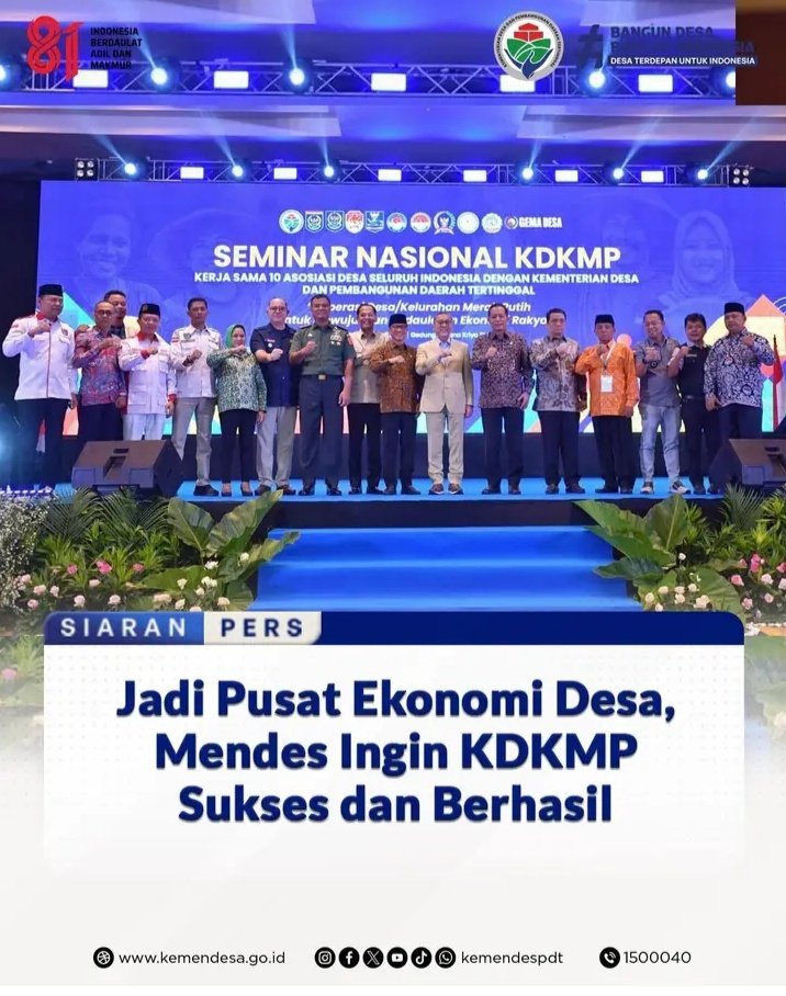 RaghaDethy's tweet photo. Seminar Nasional yang diselenggarakan penguatan KDKMP kembali ditegaskan sebagai langkah strategis mendorong kemandirian ...

@YandriSusanto
@ARizaPatria
@KemensetnegRI

#KementerianDesaPDT
#BPSDMKementerianDesaPDT
#BangunDesaBangunIndonesia
#KerjaPendampingDesaBerdampak https://t.co/EtEMpi8bsr
