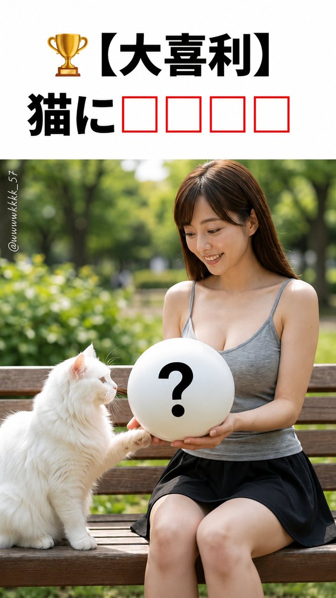 wwwwkkkk_57's tweet photo. 🏆【大喜利】

「猫に□□□□」

あなたなら何を入れますか？ https://t.co/R5dNZGfZ4Y