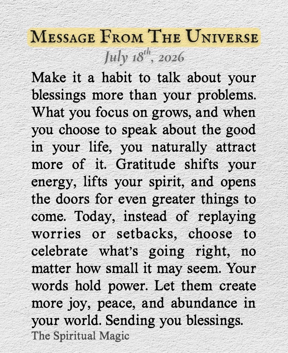 universevibe_'s tweet photo. Make it a habit to talk about your blessings more than... https://t.co/LUlkSKWJnb