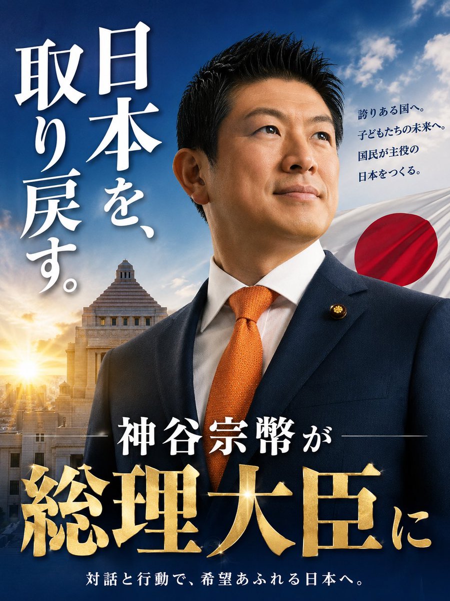 seijie35's tweet photo. 神谷宗幣は総理の器
参政党が日本の希望🇯🇵
この漢を総理に‼️

日本を救うのは参政党だ‼️ https://t.co/vEbJuNM6Lw
