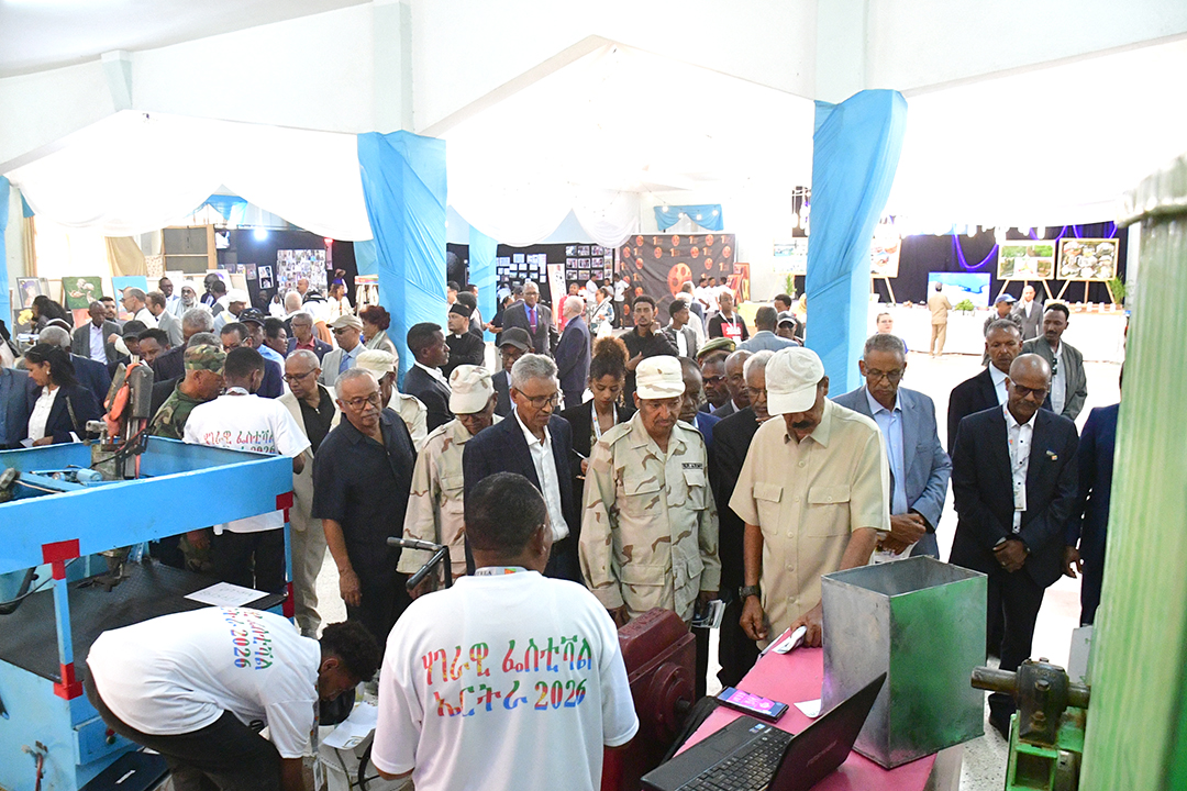 hawelti's tweet photo. Pre. Isaias Afwerki opened #FestivalEritrea2026 this morning at Asmara's Expo Compounds in presence of Ministers &amp; senior PFDJ officials, &amp; members of the Diplomatic Corps. Regions' Pavilions; Innovation Hubs; cultural/heritage assets; Photo Exhibition by MoD... etc. on display. https://t.co/bljtzwMYnf