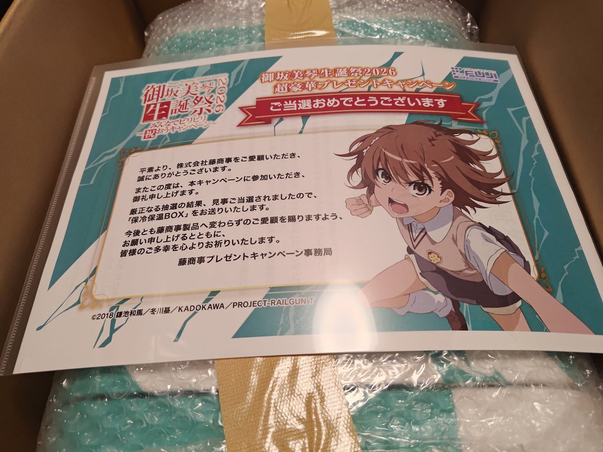 御坂美琴生誕祭2026 開封ー！ しかしデカい重い 撮影してそっ閉じw
