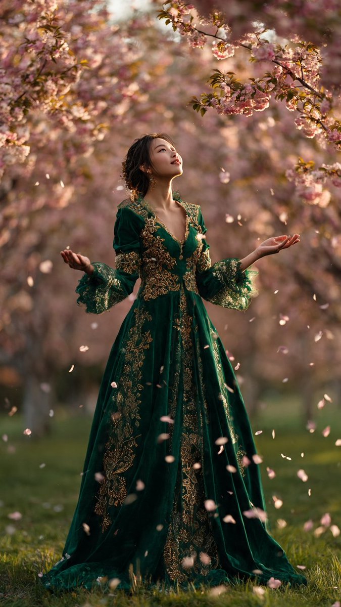 AI 生图提示词:A cinematic, high-fantasy portrait series featuring elegant women adorned in lux