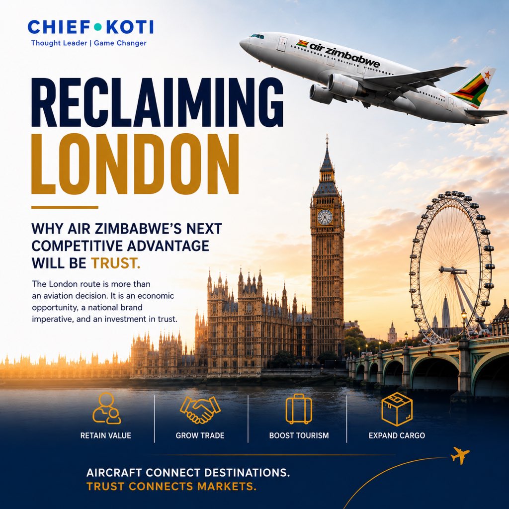 chiefkoti's tweet photo. The market already exists. The demand already exists. The real question is… does @FlyAirZimbabwe have the courage to rebuild trust? 

Swipe through 

My latest thoughts on why reputational infrastructure is becoming a strategic asset in aviation.

#VukaUgezeUbangene
#TheChiefKotiShow
#AirZimRevival

Read article: https://t.co/Ev7Vjuu2AR