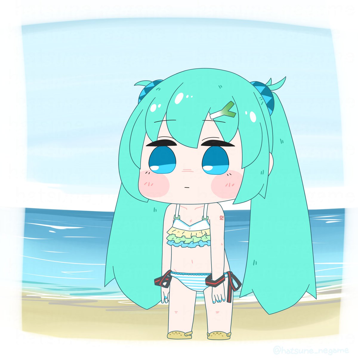 hatsune_negame's tweet photo. 今日も一日

水着ﾐｸﾁｬﾝ2026…
#初音ミク https://t.co/69Jraept1x