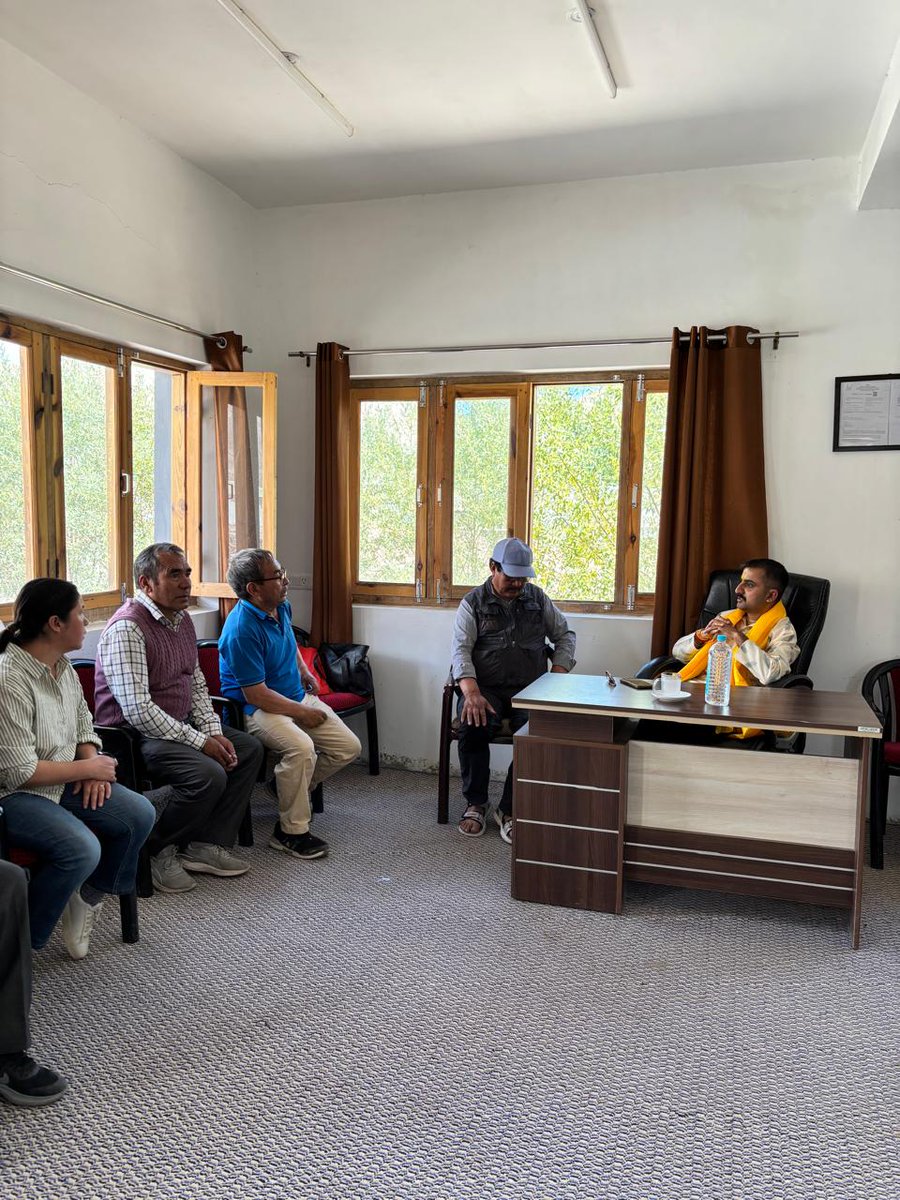 DRC_Leh's tweet photo. Interacted with the office bearers of the Sham Fruits &amp; Vegetables Cooperative Marketing Society, Nimoo, and visited the Apricot &amp; Seabuckthorn Processing Plant. Strengthening value addition, cooperative marketing, and rural livelihoods for a self-reliant Ladakh.
@lg_ladakh https://t.co/qQwkkVnacD
