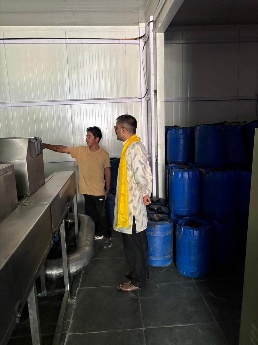 DRC_Leh's tweet photo. Interacted with the office bearers of the Sham Fruits &amp; Vegetables Cooperative Marketing Society, Nimoo, and visited the Apricot &amp; Seabuckthorn Processing Plant. Strengthening value addition, cooperative marketing, and rural livelihoods for a self-reliant Ladakh.
@lg_ladakh https://t.co/qQwkkVnacD