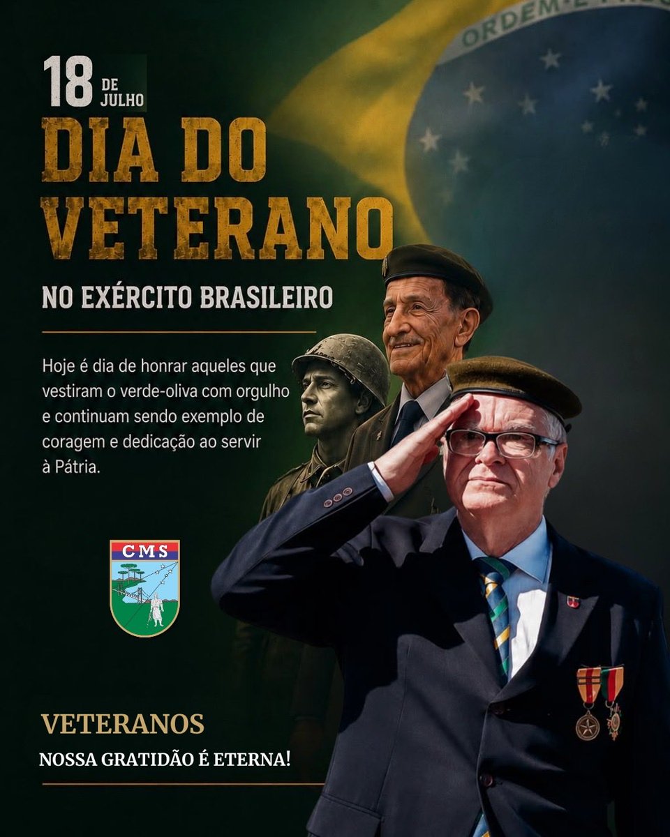 CmdoCMS's tweet photo. O Comando Militar do Sul homenageia seus veteranos, homens e mulheres que, movidos pelo senso de dever, dedicaram-se ao serviço da Pátria.
🫡🇧🇷 https://t.co/UdbZnhYUaY