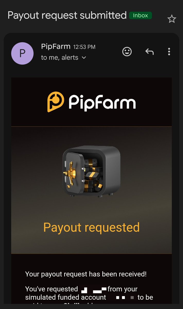 AliyuHaida6745's tweet photo. Second payout request submitted to @thepipfarm 🔐💰
First payout received successfully. ✅
Now it’s time for payout #2
Consistency over hype. One payout at a time https://t.co/1mqCNc2FF0