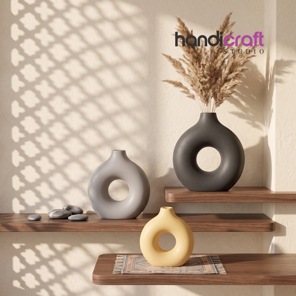 Handicraft_X's tweet photo. Select this elegant charcoal grey donut vase to style up your desktop setup today. This plane ceramic vase set brings an excellent soft minimalist vibe that blends seamlessly into any contemporary apartment layout.

#vase #donut #handmade

Shop Now: https://t.co/I6aq8pnUUd https://t.co/IoHCzu5A5V