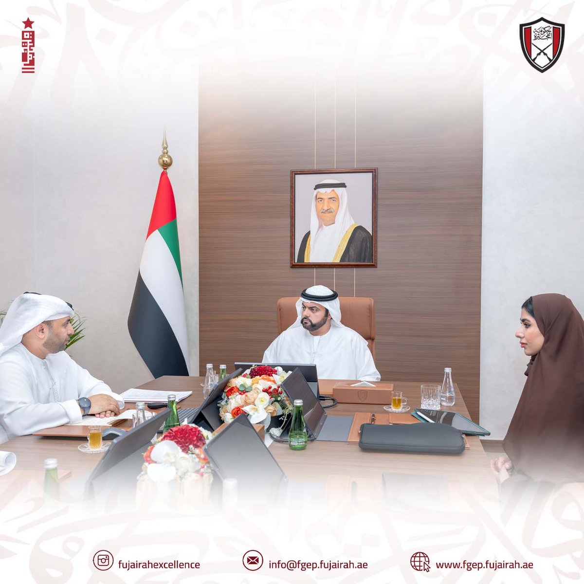 fujexcellence's tweet photo. التقى سمو الشيخ محمد بن حمد الشرقي، ولي عهد الفجيرة، الدكتور سليمان الكعبي، مدير عام برنامج الفجيرة للتميز الحكومي، واطّلع على أبرز إنجازات البرنامج خلال النصف الأول من 2026، ومستجدات جائزة الفجيرة للأداء الحكومي المتميز وخطة الفجيرة 2028

#التميز_الحكومي #الفجيرة #الأداء_الحكومي https://t.co/ZyaPTnWnra