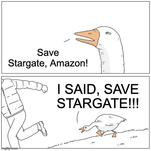 TonyMoreno105's tweet photo. #savestargate https://t.co/h30qIuciXW