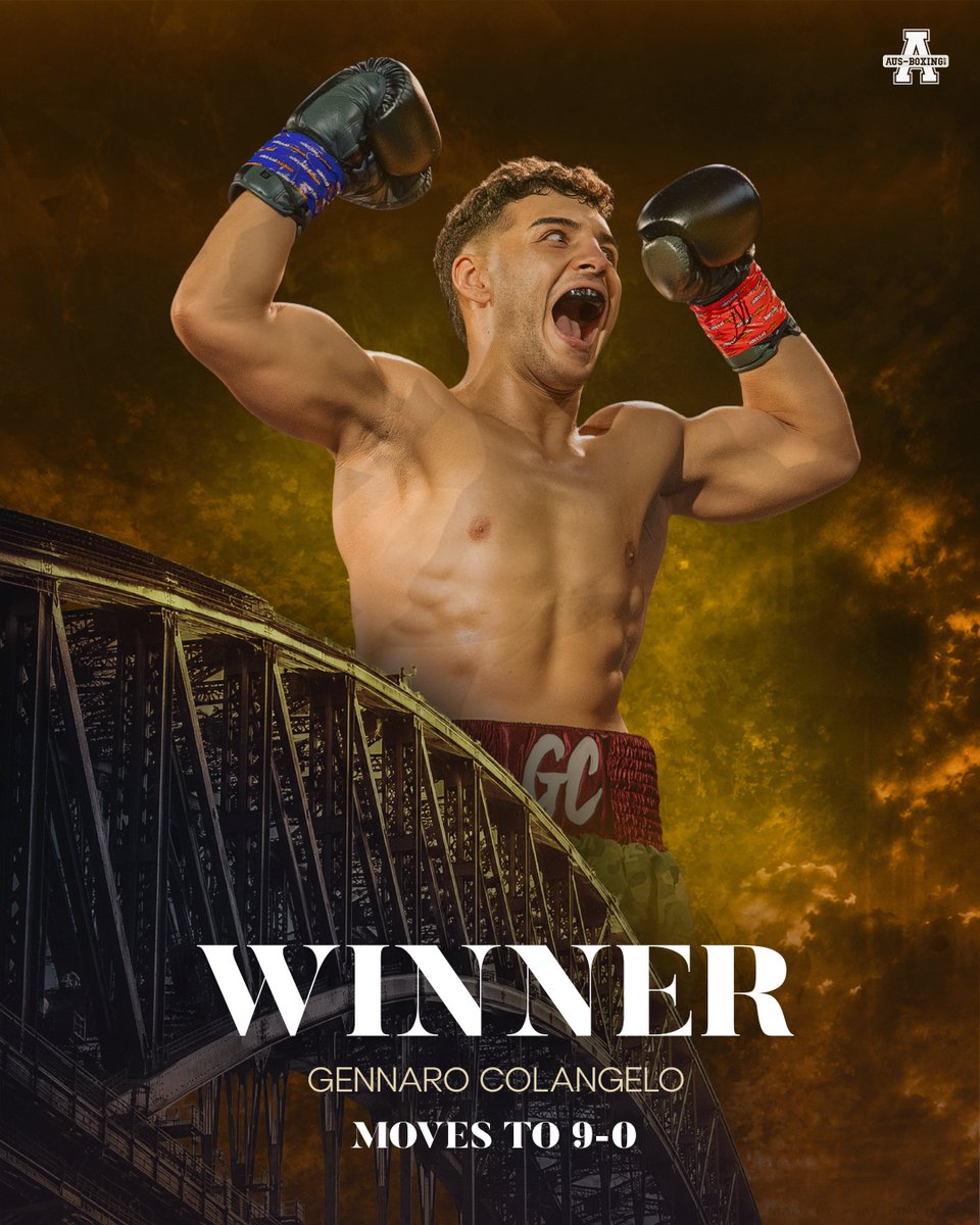 ausboxing's tweet photo. Gennaro Colangelo continues his telegenic rise.
The popular South Australian outpoints Abulimiti Tuersunniyazi to collect his ninth professional victory, and the IBO Oceania-Orient welterweight title.
#ozboxing #boxing https://t.co/HlmT1Coe67
