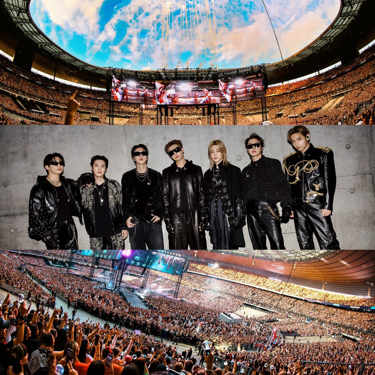 btschartsxdaily's tweet photo. [NEWS] #BTS made history in France, drawing 92,000 attendees at Stade de France during the final European stop of the ARIRANG World Tour — setting a new record for the highest single-show attendance among all BTS concerts 🇫🇷🏟️

“Stade de France, the largest stadium in France with a seating capacity of 80,000, welcomed an astonishing 92,000 fans including the floor seats. It was not only the biggest show of the ARIRANG world tour, but also the largest concert BTS has held since their debut.”

https://t.co/H4mloYmrY6
#BTS_WORLDTOUR_ARIRANG_PARIS