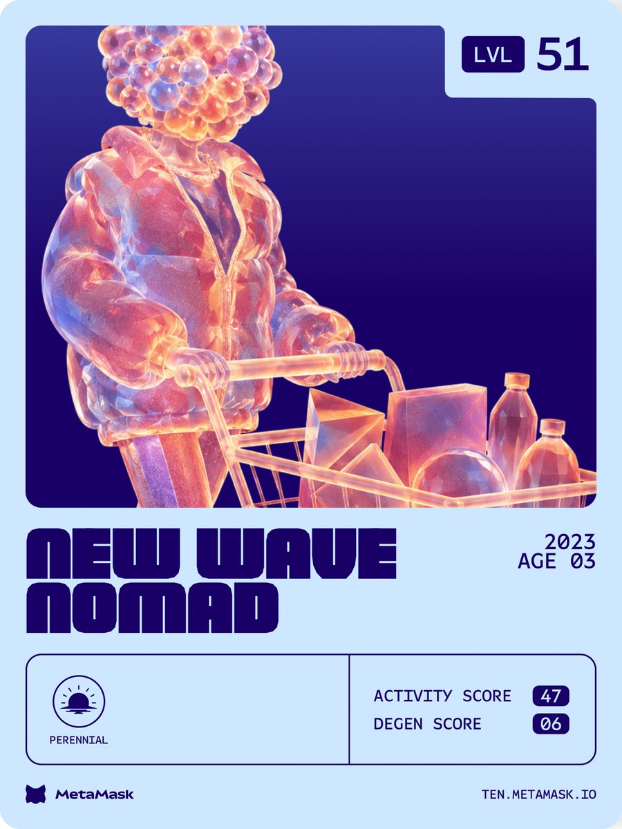 collmaur's tweet photo. My MetaMask on-chain persona: NEW WAVE NOMAD — reveal yours and check your stats at https://t.co/HmmIz17wt8 https://t.co/C49zeiTh1k