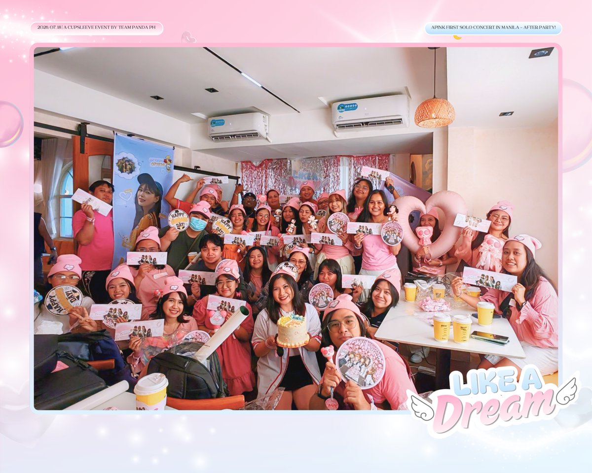 teampandaph's tweet photo. [📸]  07.18.2026

2026 PANDA PH Cup Sleeve Event <Like A Dream : Beyond the Origin> in QC 🤙

Thank you, Ph Pandas for spending your day with us!💓
Until our next event! 🐼 

#에이핑크 #Apink
#PHPandas #TeamPandaPH https://t.co/tzS0CHEN1Y