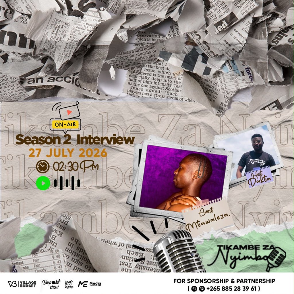 Tikambezanyimbo's tweet photo. Tikambe za nyimbo online interviews are back 🔥🔥

Catch  @HeyyHopson  online  interview hosted by Dakta Dynamic on Tikambe za Nyimbo WhatsApp platform 

#MusicOverEverything https://t.co/4NjTBHxvIE