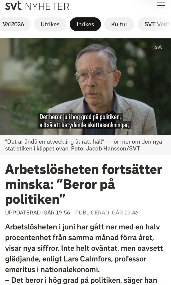 johanpaccamonti's tweet photo. Det finns mycket som talar för Sverige just nu.

Sjunkande arbetslöshet

Låg inflation

God tillväxt

Skjutningarna störtdyker

Allt detta kan tyvärr rivas upp efter valet den 13/9. Har Sverige råd med en rödgrön regering? https://t.co/Q6nrJsdJfK