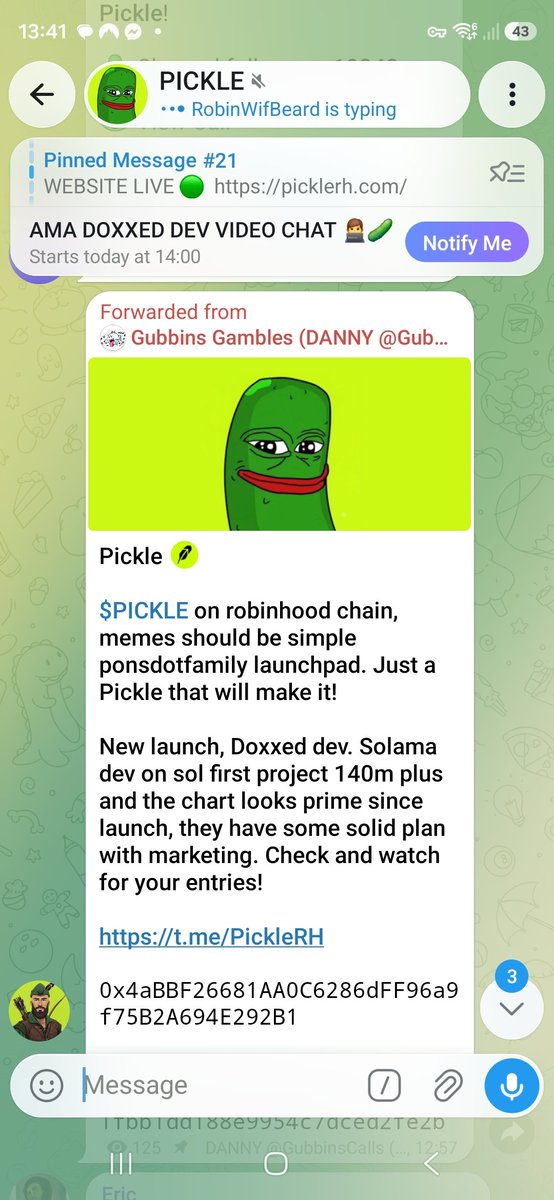 Moonboy2425's tweet photo. Cryptobadrhd aka @Robinwifbeard hes now farming on Robinhood. Back to basics with $Pickle

0x4abbf26681aa0c6286dff96a9f75b2a694e292b1

440+ tokens hes farmes/rugged in the past 2 years.

Launched with the farmed funds from $saitama 2 days ago..

Check my posts. https://t.co/tRMwcQofyb