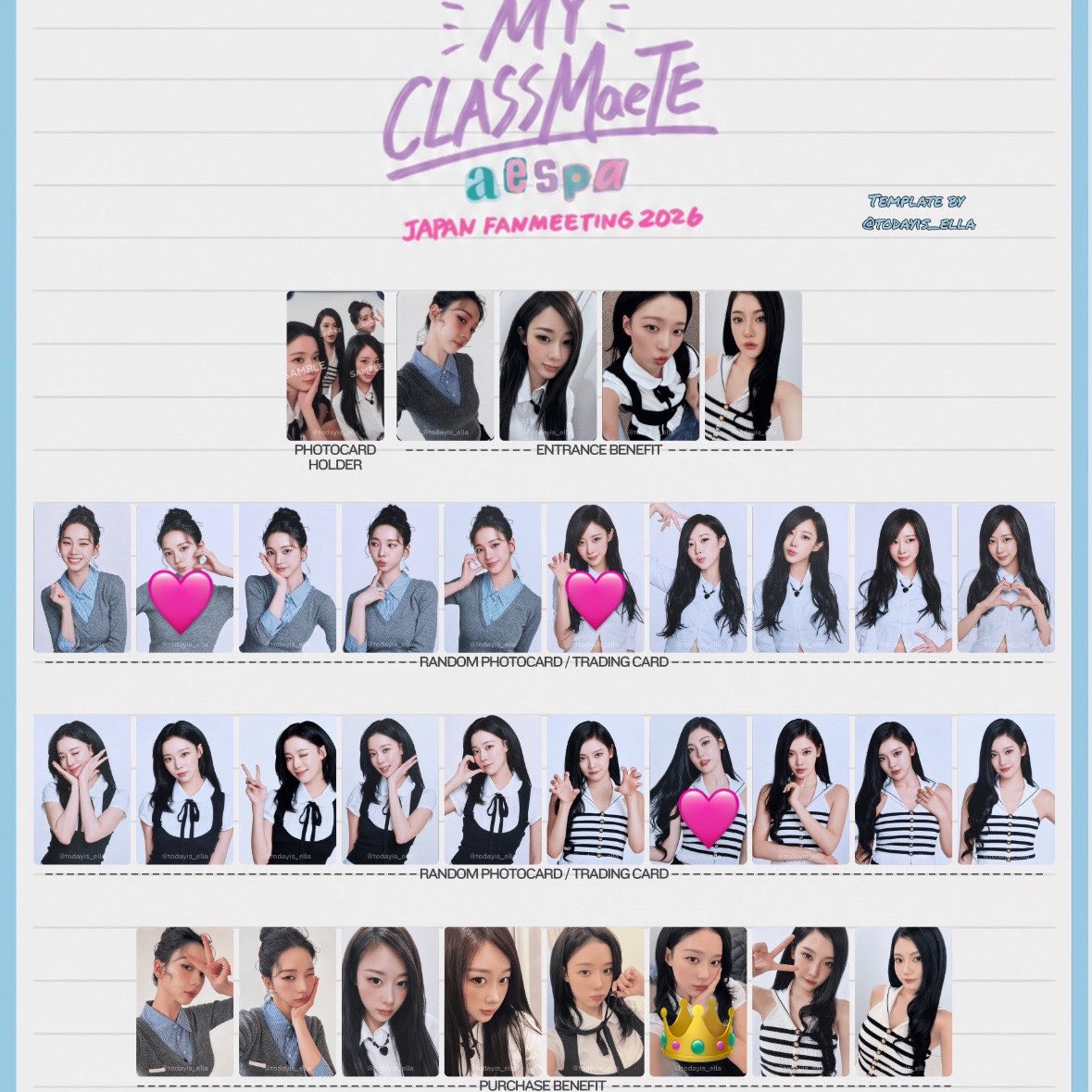 09yuna07's tweet photo. MY-J presents aespa JAPAN FANMEETING 2026 “MY CLASSMaeTE” ペンミ ファンミ トレカ ラントレ 交換

【譲】画像1

【求】画像2  👑>🩷 https://t.co/tIonNDtbB4